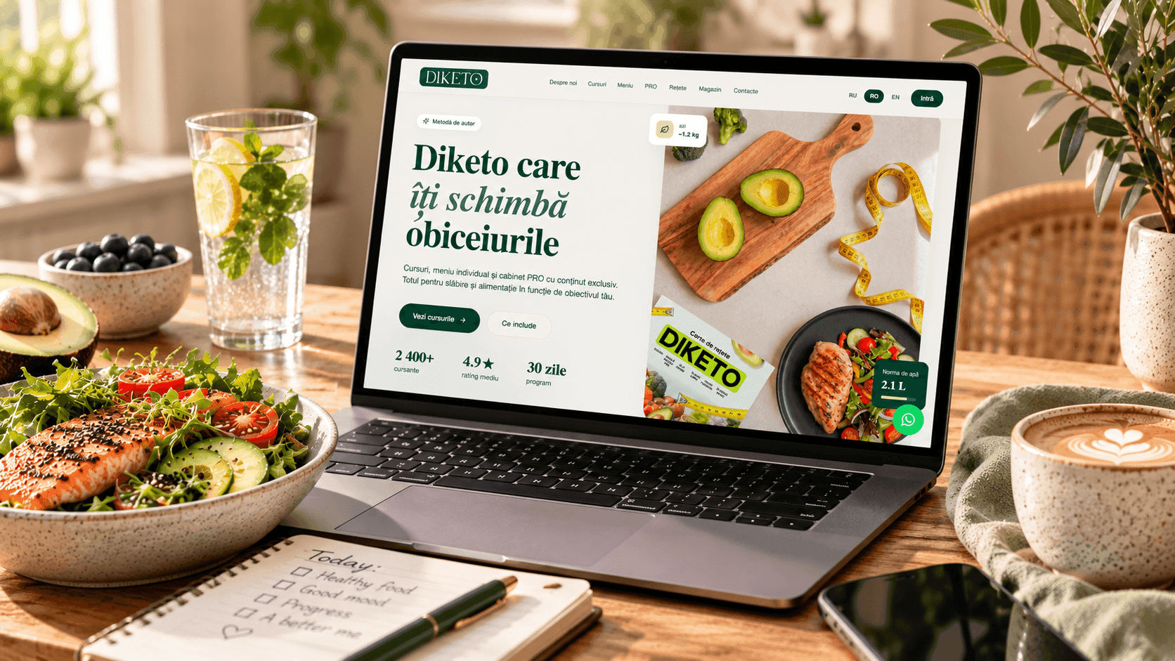 Platforma online DIKETO pentru alimentație sănătoasă, slăbire și formarea obiceiurilor sănătoase